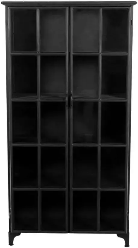 HSM Collection vitrinekast Manhattan zwart 90x40x180 cm Leen Bakker