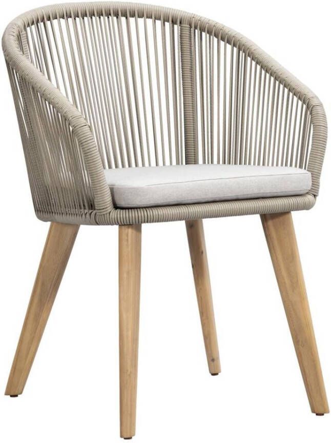 Le Sud Diningstoel Nant wicker acacia taupe 86x61x60 cm Leen Bakker - Foto 1