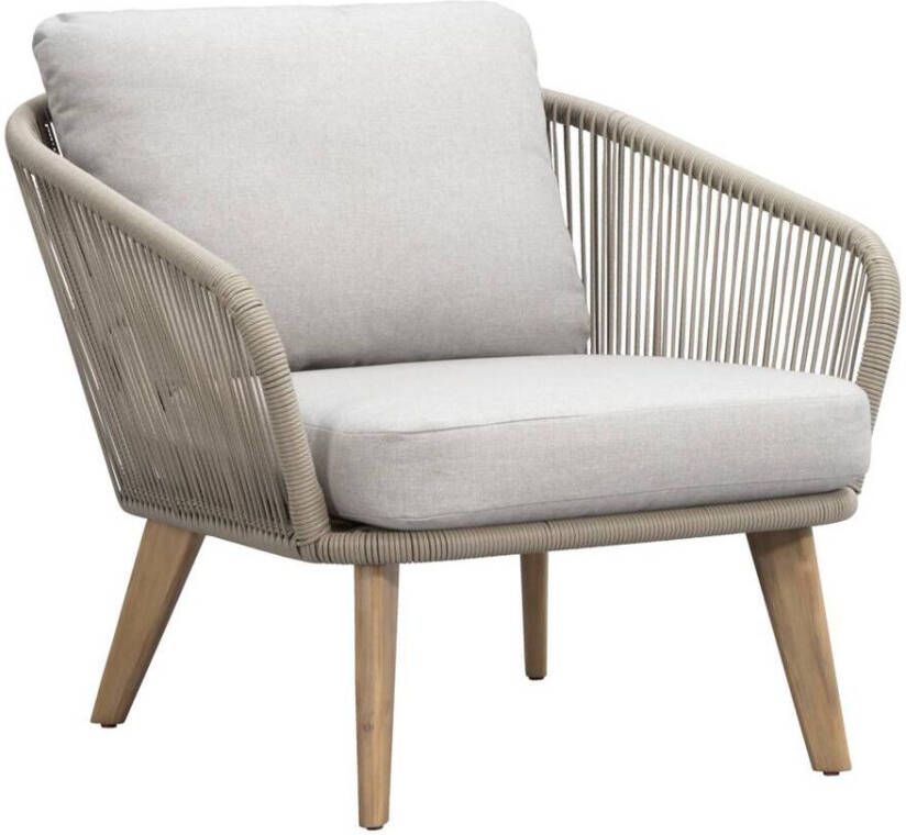 Leen Bakker Loungestoel Nant wicker acacia taupe 87x79x67 cm