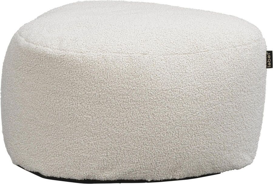 Lebel poef Shape Teddy beige Ø70x37 cm Leen Bakker