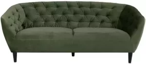 Woonexpress 3 Zitsbank Akersloot Groen Velvet 78x191x84cm (hxbxd) Geen Hoek