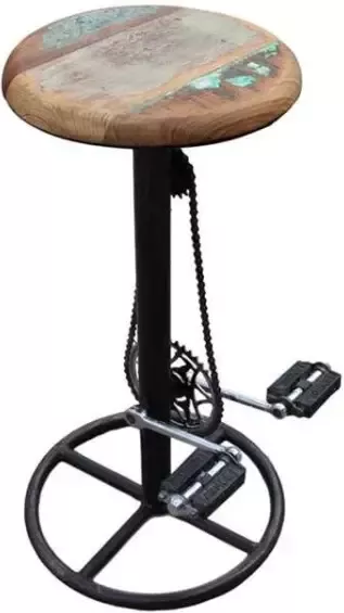 Artistiq Living Artistiq Barkruk Pedal (zithoogte 80cm) Hout Meerkleurig Metaal - Foto 3