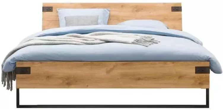 Leen Bakker Bed Dex eikenkleur grafiet 140x200 cm