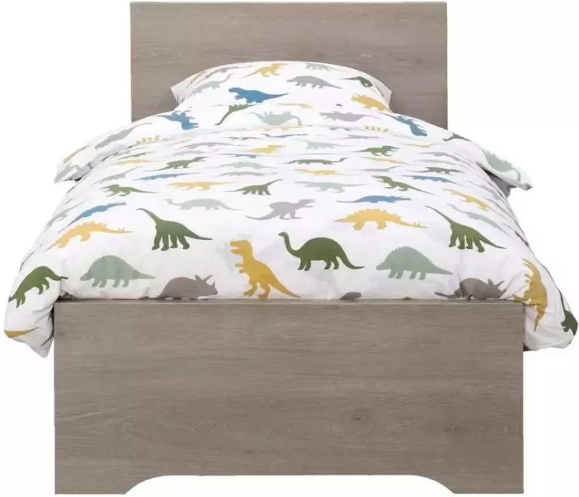 Leen Bakker Bed Tempo grijs eikenkleur 90x200 cm