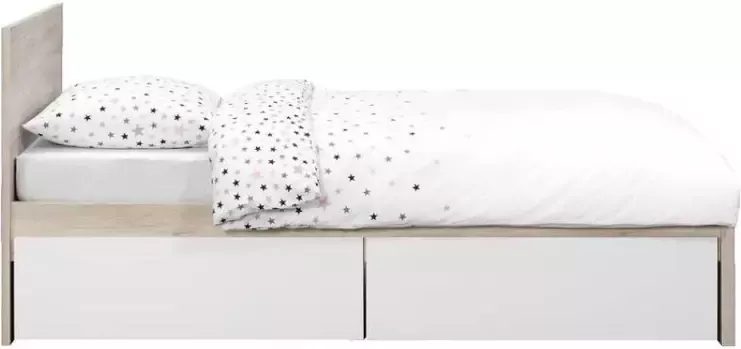 Leen Bakker Bed Tempo incl. ladenset eikenkleur 90x200 cm