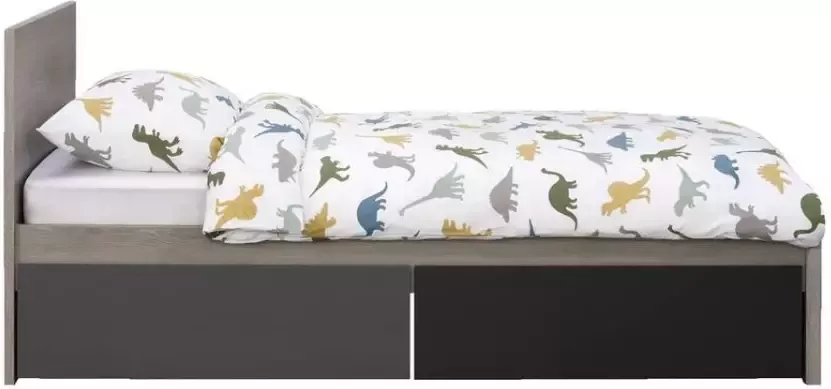 Leen Bakker Bed Tempo incl. ladenset grijs eikenkleur 90x200 cm