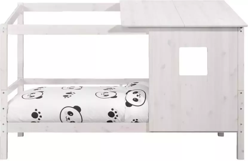 Leen Bakker Bed Ties met opzetdak whitewash 90x200 cm
