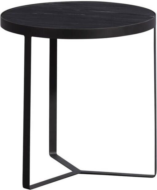 Leen Bakker Bijzettafel Bora marmer zwart Ø35 cm