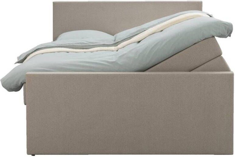 Leen Bakker Boxspring met opbergruimte en voetbord Liv egaal beige 180x200cm - Foto 1