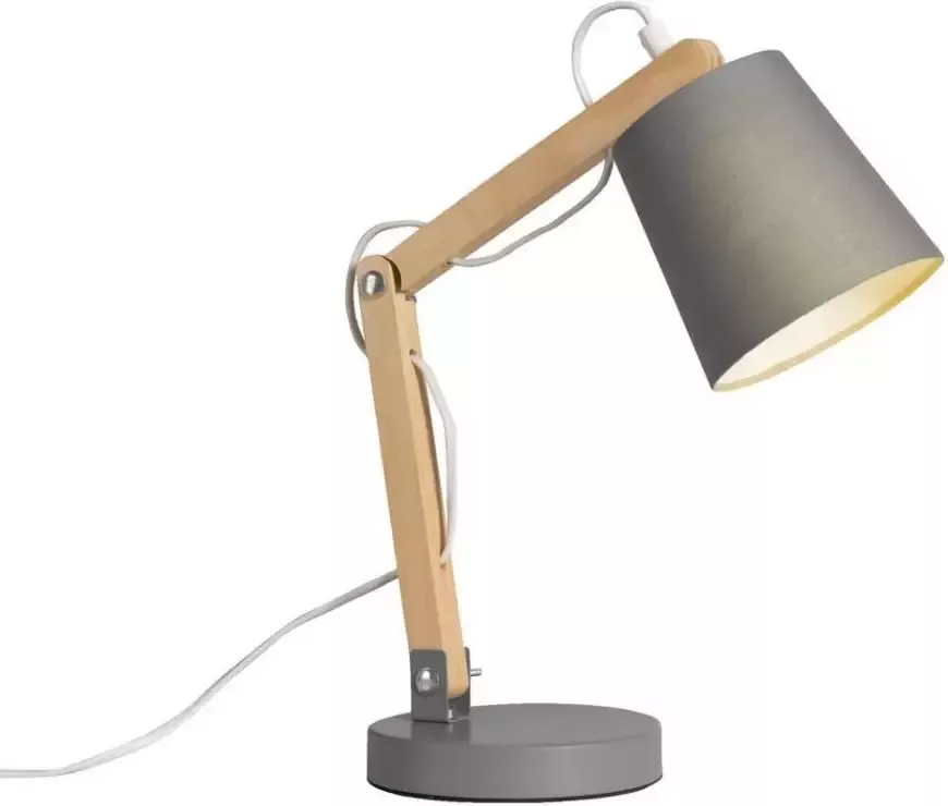 Leen Bakker Bureaulamp Olaf grijs 40xØ14cm