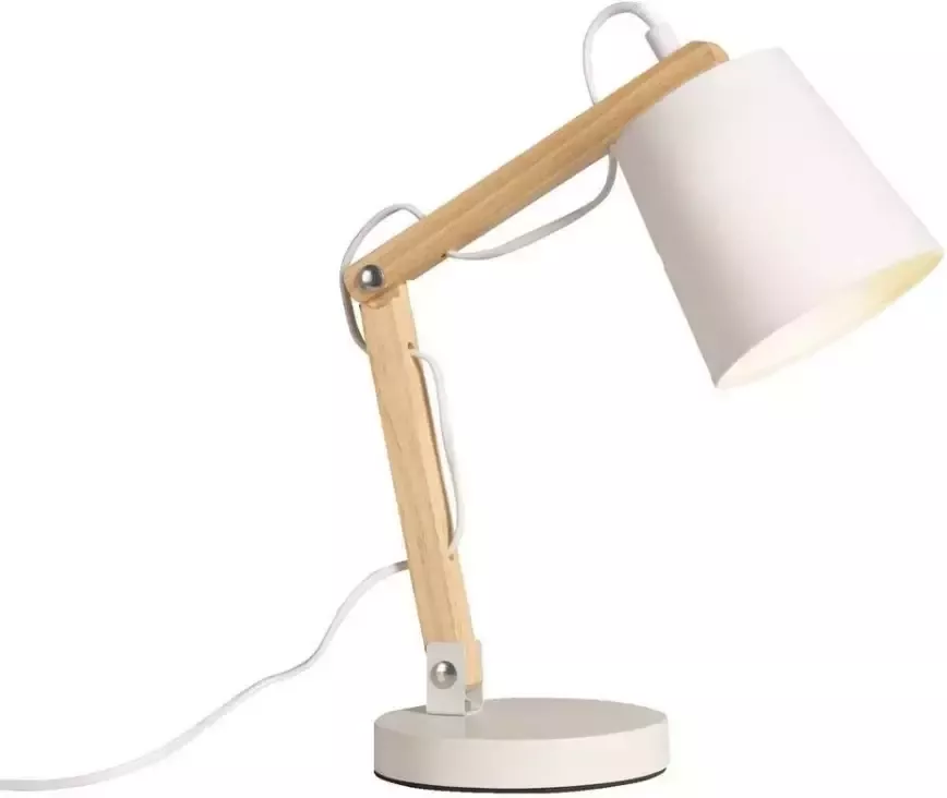 Leen Bakker Bureaulamp Olaf wit 40xØ14cm