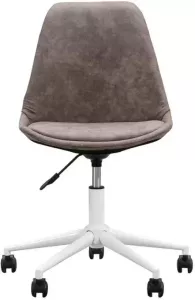 Leen Bakker Bureaustoel Senja stof taupe wit metaal