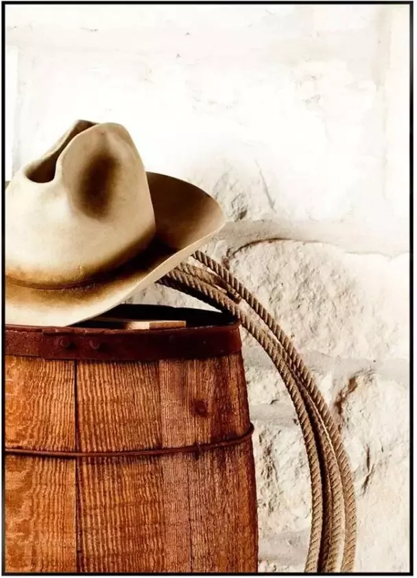 Leen Bakker Decopaneel Cowboy bruin 70X50 cm - Foto 1