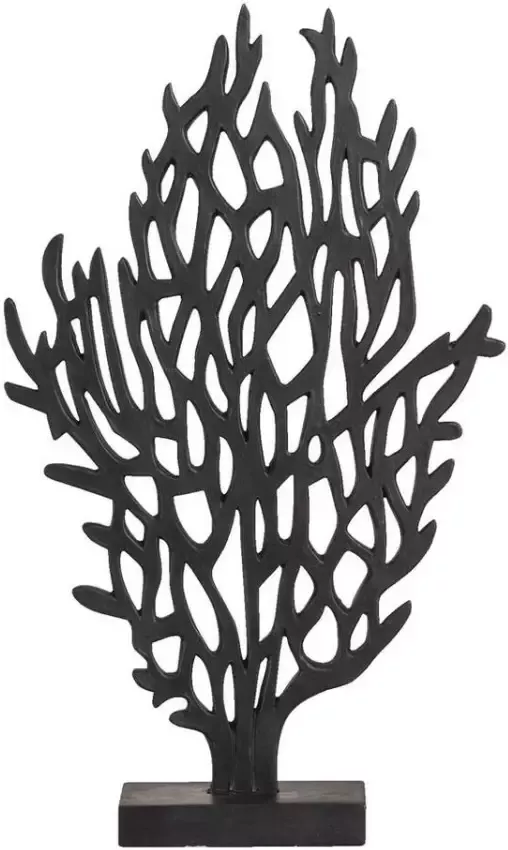Leen Bakker Decoratief beeld Koraal zwart polyresin 45x27x8 cm
