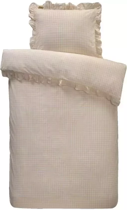 Dindi Home dekbedovertrek Sleepover party ruiten roze 140x200 220 cm Leen Bakker