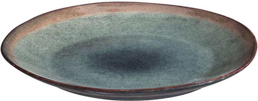 Leen Bakker Dinerbord Ella groen bruin stoneware ø27 5cm