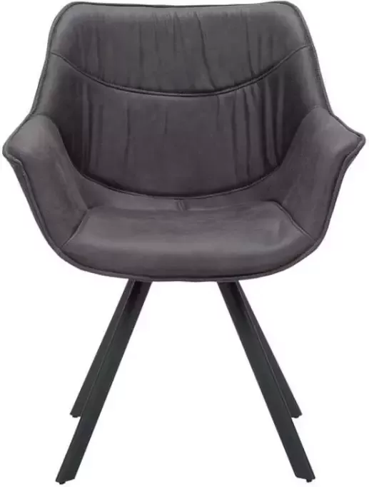 Leen Bakker Eetkamerstoel Idris stof grijs (2 stuks)