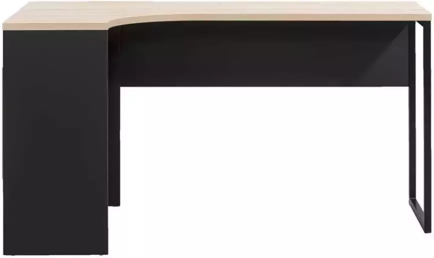 Leen Bakker Hoekbureau Hannover zwart eikenkleur 76 8x145x81 cm