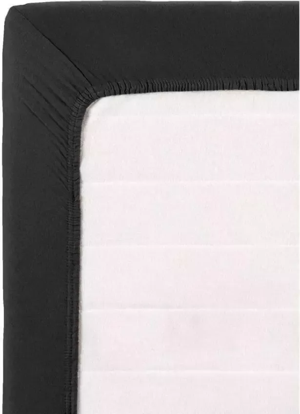 Leen Bakker Hoeslaken topdekmatras Jersey antraciet 180x220 cm