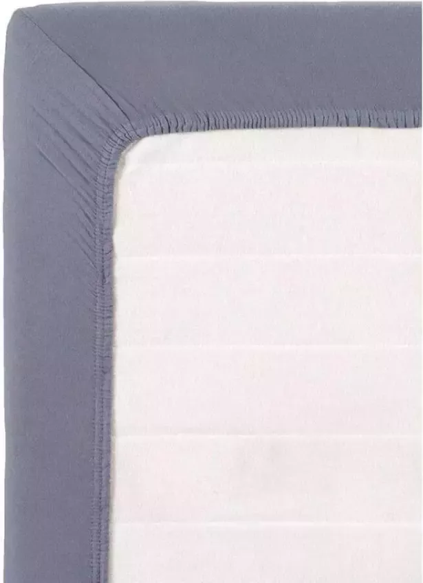 Leen Bakker Hoeslaken topdekmatras Jersey grijsblauw 120x200 cm - Foto 1