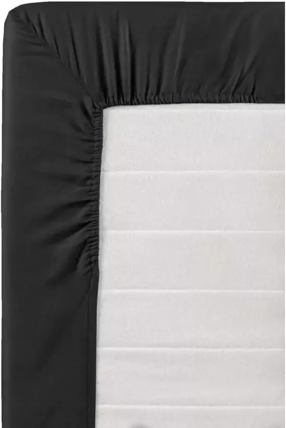 Leen Bakker Hoeslaken topdekmatras percale katoen zwart 90x220 cm