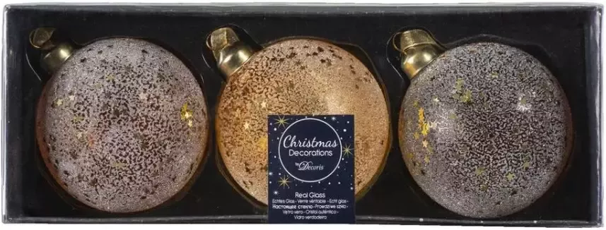 Leen Bakker Kerstballen Spangle Sequin 3 stuks multicolor glas ø8 cm