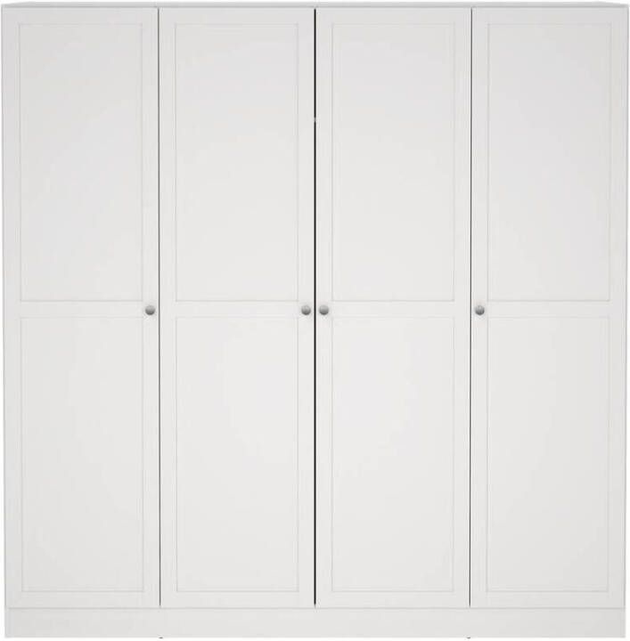 Leen Bakker Kledingkast Lynn 4-deurs wit 200x196x62 cm