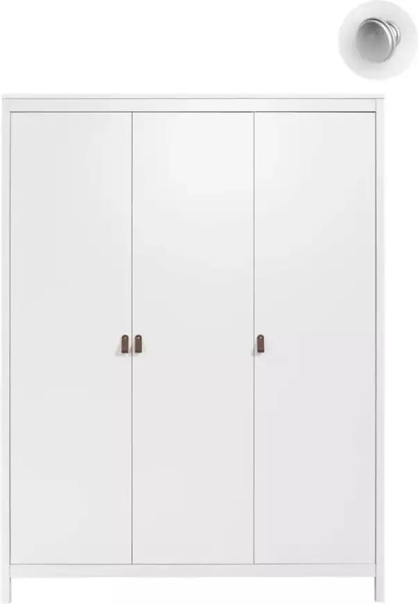 Leen Bakker Kledingkast Madeira 3-deurs wit 199x150x58 cm