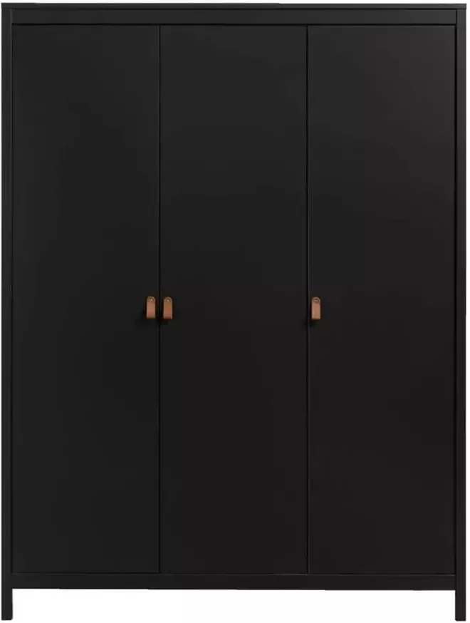 Leen Bakker Kledingkast Madeira 3-deurs zwart 199x150x58 cm - Foto 1