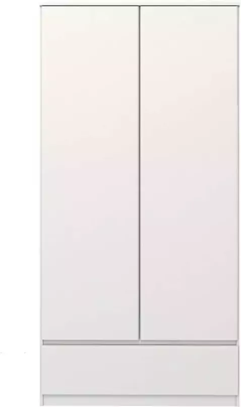 Leen Bakker Kledingkast Naia 2-deurs hoogglans wit 50x99x201 cm