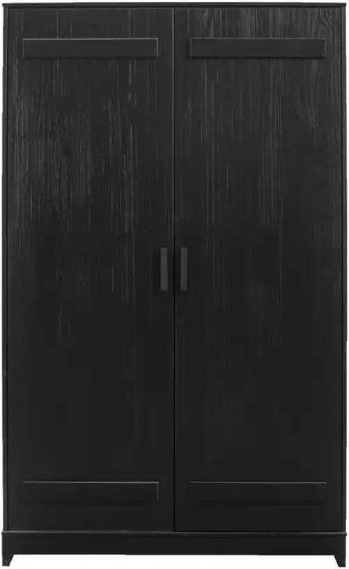 Leen Bakker Kledingkast Santos 2-deurs zwart 180x110x52 cm