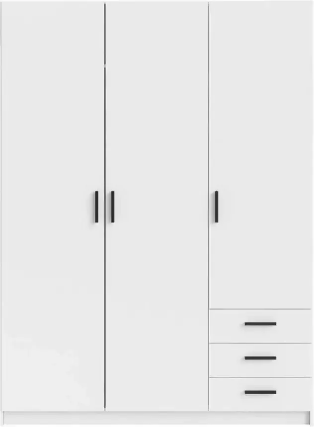 Leen Bakker Kledingkast Sprint 3-deurs wit 200x147x50 cm