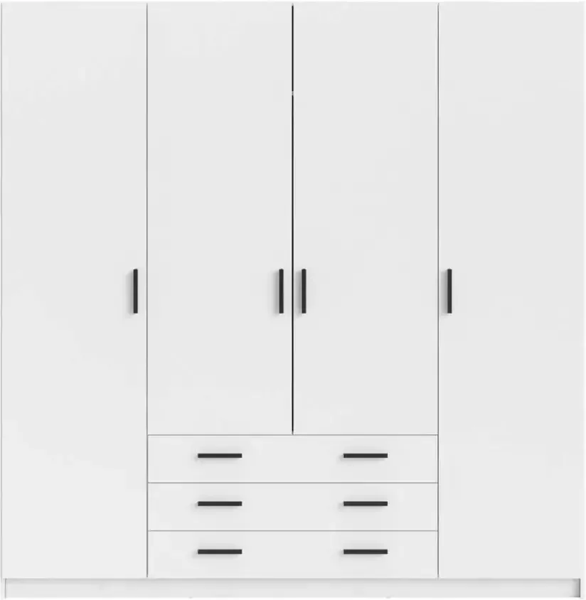 Leen Bakker Kledingkast Sprint 4-deurs wit 200x196x50 cm