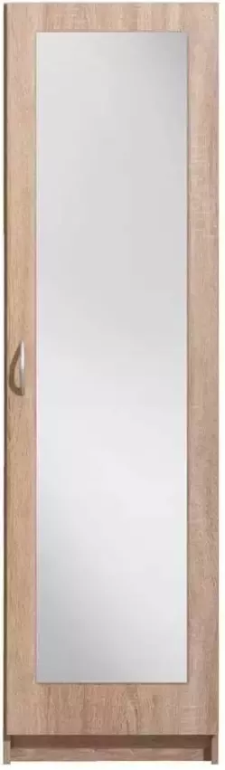 Leen Bakker Kledingkast Varia 1-deurs inclusief spiegel licht eiken 175x49x50 cm