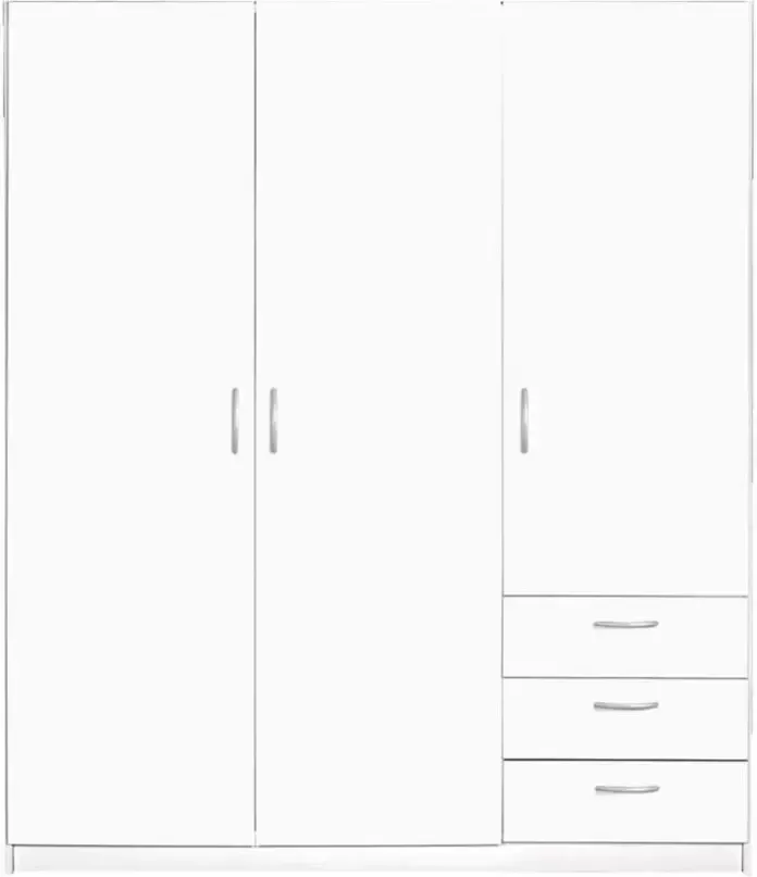 Leen Bakker Kledingkast Varia 3-deurs wit 175x146x50 cm