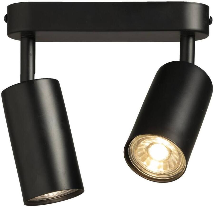 Leen Bakker 2-spot Basic mat zwart 10xØ18 cm