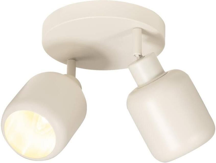 Leen Bakker 2-spot Mosi E14 beige metaal Ø11x24 cm