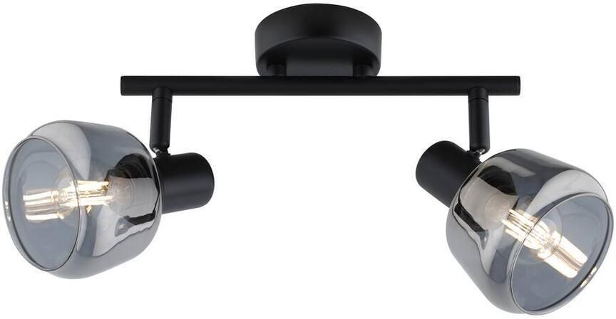 Leen Bakker 2-spot Noah smoke glas zwart E14