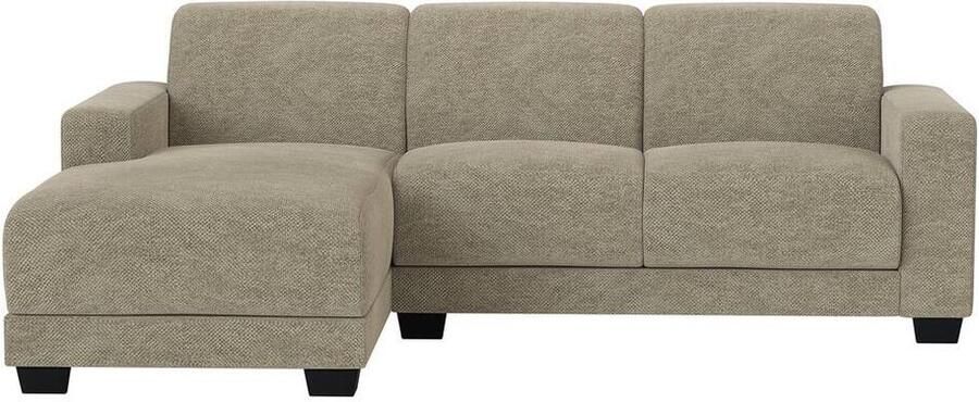 Leen Bakker Bank Aberdeen met chaise longue links Rebel taupe