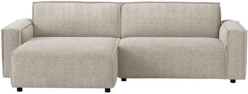 Leen Bakker Bank Brooklyn met chaise longue links Cyclamen beige