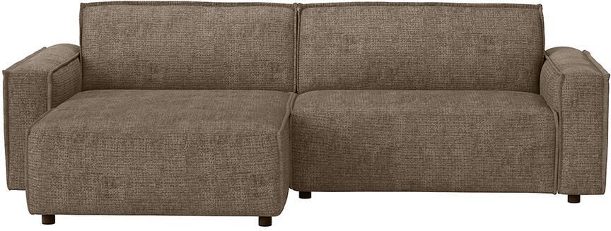 Leen Bakker Bank Brooklyn met chaise longue links Cyclamen taupe