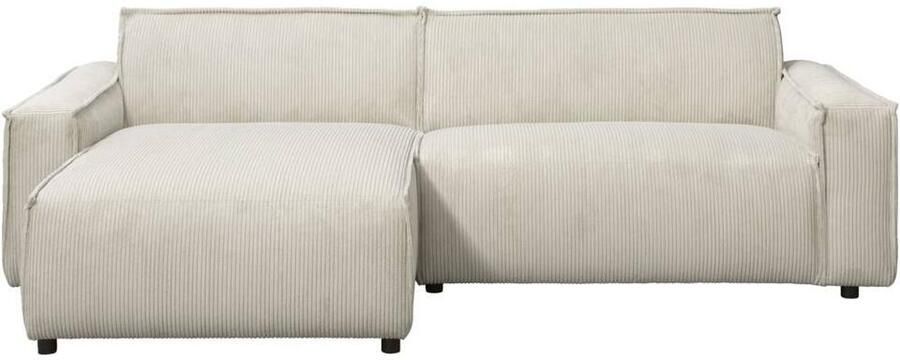 Leen Bakker Bank Brooklyn met chaise longue links Soop crème