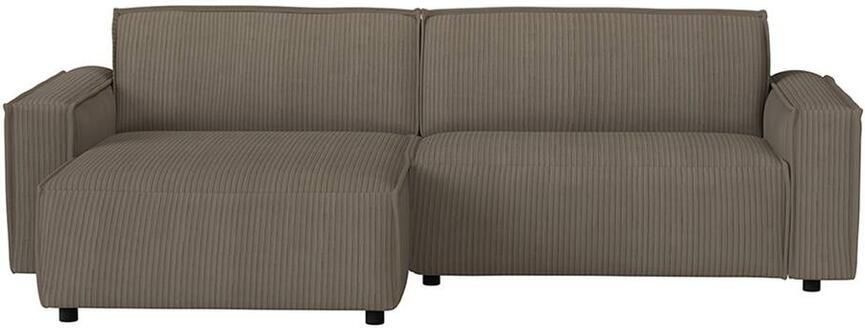 Leen Bakker Bank Brooklyn met chaise longue links Soop taupe