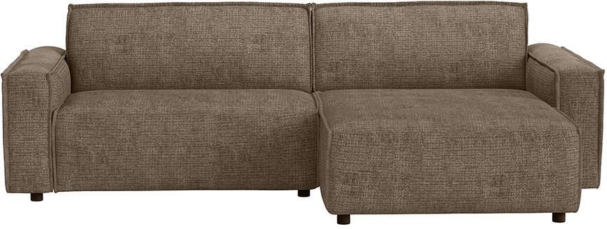 Leen Bakker Bank Brooklyn met chaise longue rechts Cyclamen taupe