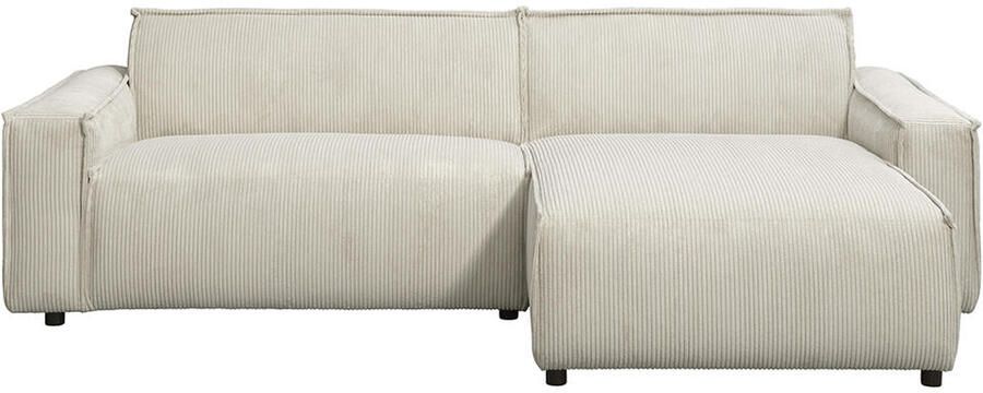 Leen Bakker Bank Brooklyn met chaise longue rechts Soop crème