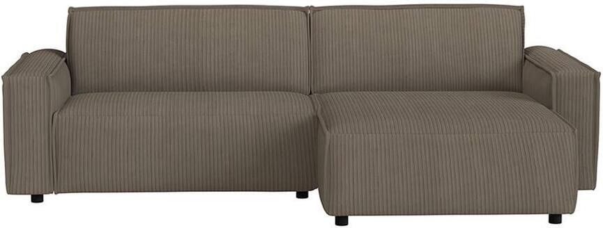Leen Bakker Bank Brooklyn met chaise longue rechts Soop taupe
