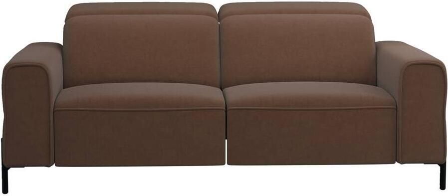 Leen Bakker Bank Dave 3-zits elektrisch verstelbaar stof Billy Joe cognac