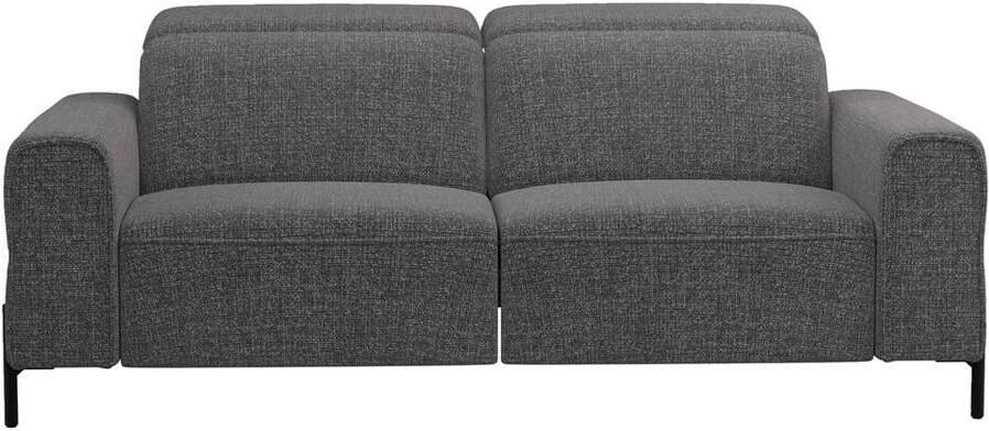 Leen Bakker Bank Dave 3-zits elektrisch verstelbaar stof Chacha grijs