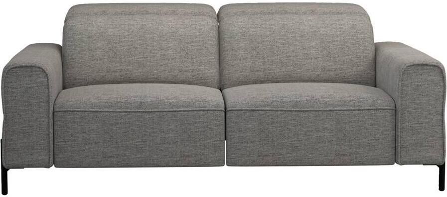 Leen Bakker Bank Dave 3-zits elektrisch verstelbaar stof Pure grijs