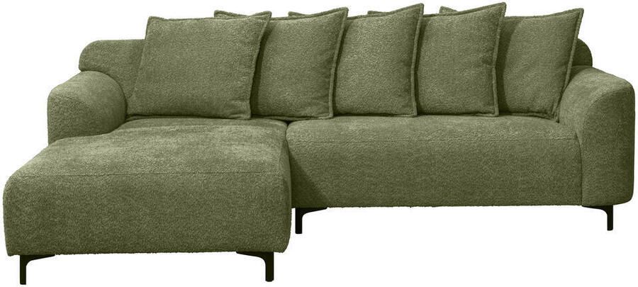 Leen Bakker Bank Elsa met chaise longue links stof Anthology groen